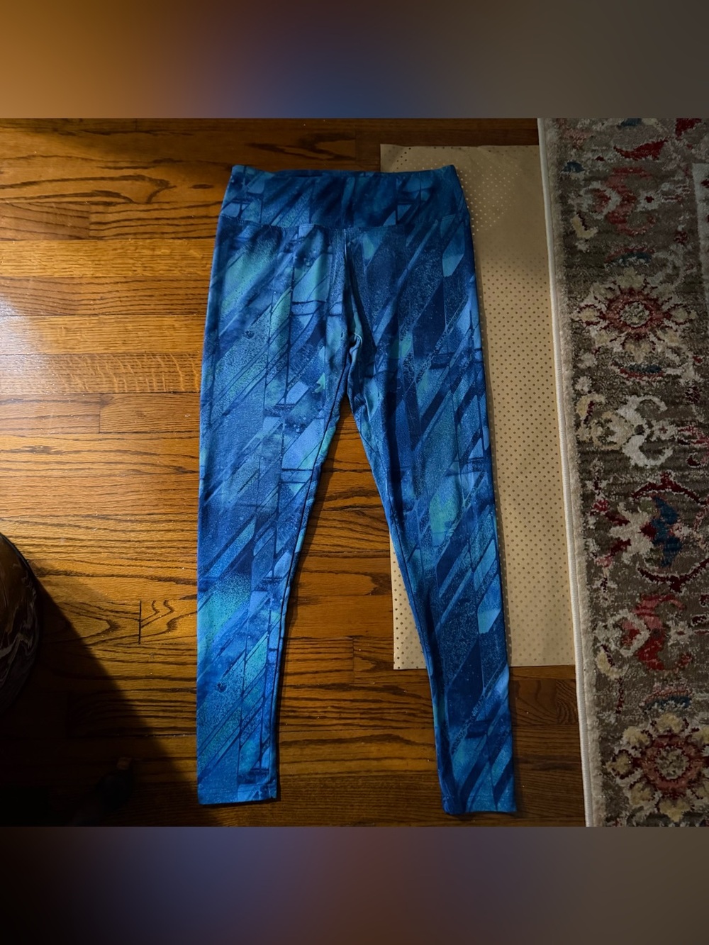 Marika Blue Patterned Active Leggings - M